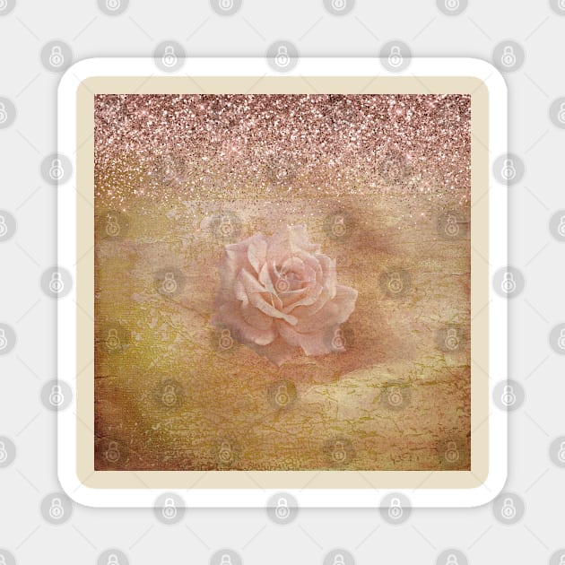 Antique Rose Gold Glitter Magnet by PurplePeacock