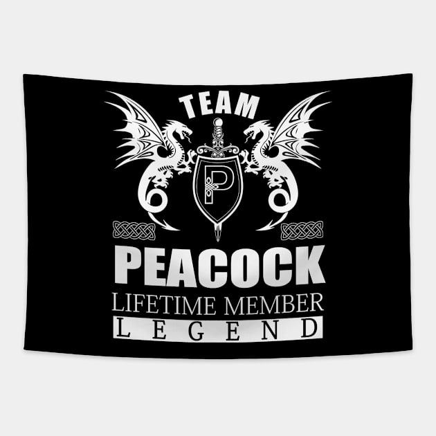 Team PEACOCK Lifetime Member Legend Tapestry by MildaRuferps