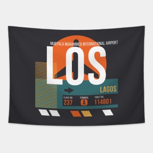 Lagos (LOS) Airport Code Baggage Tag Tapestry