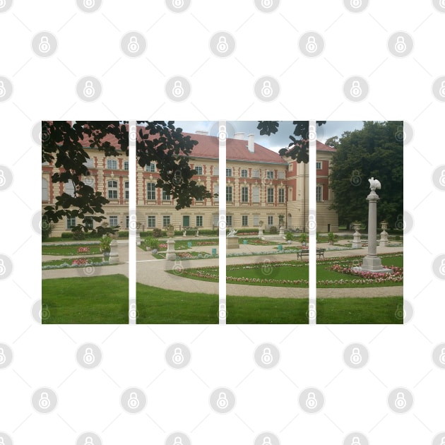 Lancut castle aristocratic residences in Poland, famous for its excellent interiors and interesting collection of horse-drawn carriages. Cloudy summer day. Poland by fabbroni-art