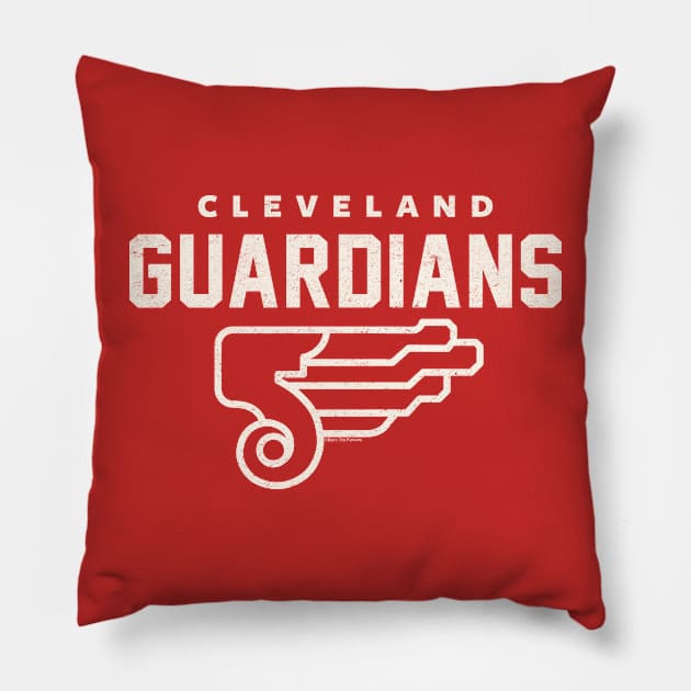 Cleveland Guardians 3 by Buck Tee Pillow by Buck Tee