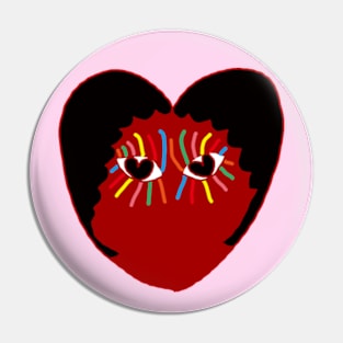 Heart face Pin