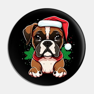 Boxer christmas Pin