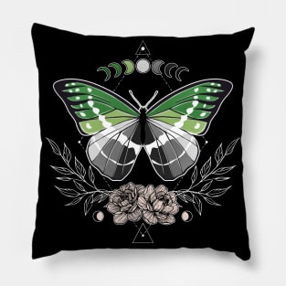 Aromantic Butterfly LGBT Pride Flag Pillow