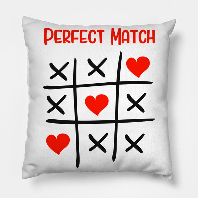 The Perfect Match Relationship Marriage Couple Pillow by Foxxy Merch