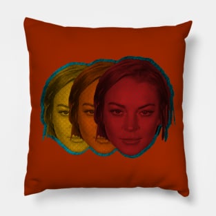 Lindsay Lohan Mugshot Threeways Pillow