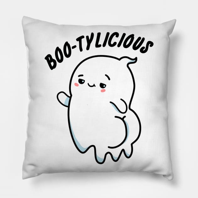 Bootylicious Cute Ghots Pun Pillow by punnybone