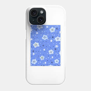 White Flower Pattern - Periwinkle Phone Case