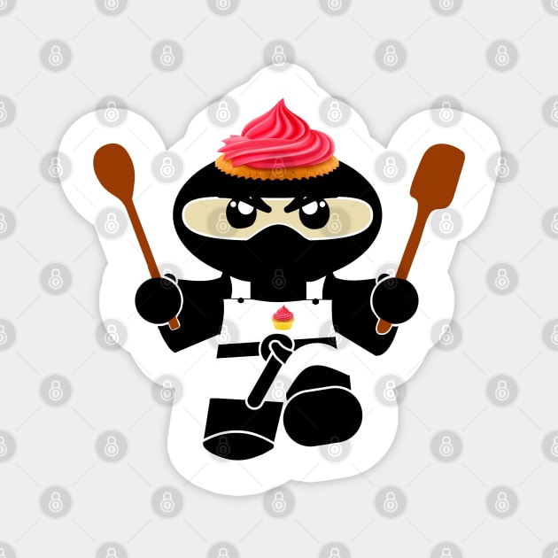 Cupcake Ninja Magnet by BusyDigiBee