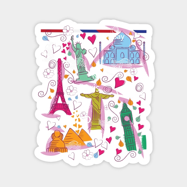 Travel Stickers Magnet by nickemporium1