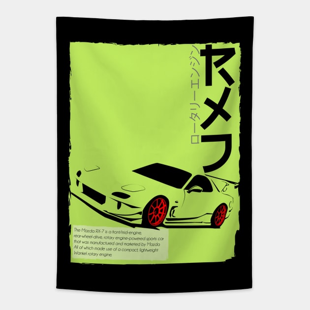 Mazda RX7 Rotary Engine Tapestry by gaplexio