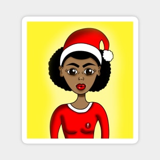 Christmas black santa Magnet