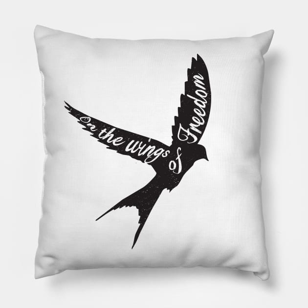 On the wings of freedom Pillow by Shadowisper