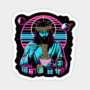 RAMEN JESUS PLANETS GIFT RETRO 80'S NEON VIBE Magnet