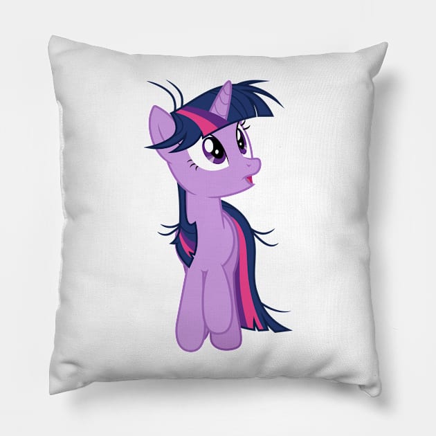 Messy mane Twilight Sparkle trotting 2 Pillow by CloudyGlow