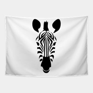 Zebra Face Black Stripes Art Silhouette Tapestry