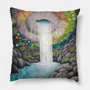 Dancing Waters: Celebrating the Playfulness of Waterfall Art Pillow