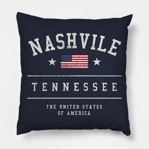 Nashville Tennessee USA Vintage Pillow by Designkix