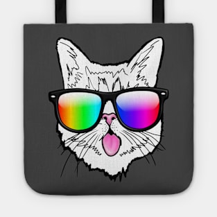 cat rainbow pride Tote