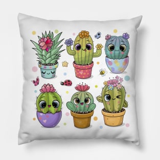 Cute Cartoon Succulents Pillow