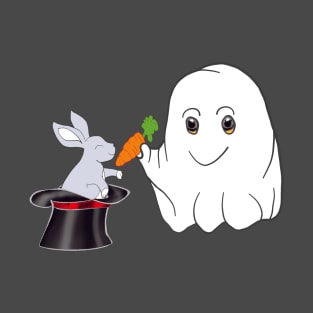 Ghost with carrot and rabbit in a hat T-Shirt