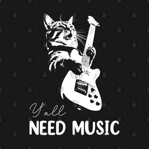 Cat Lovers Funny Cat Need Music Rock Cat Playing Guitar by rhazi mode plagget