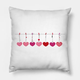 Hanging shining hearts Pillow