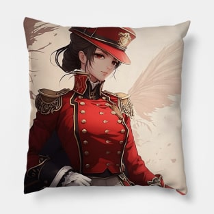 Elegant Anime Lady in Red Coat - Exclusive Design Pillow