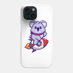 Cute koala riding rocket cartoon Phone Case