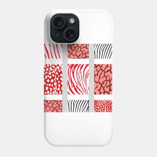White and Red Mixed Animal Print Phone Case