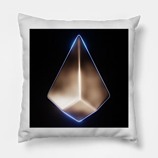 Bright Glowing Metallic Arrowhead Design Pillow