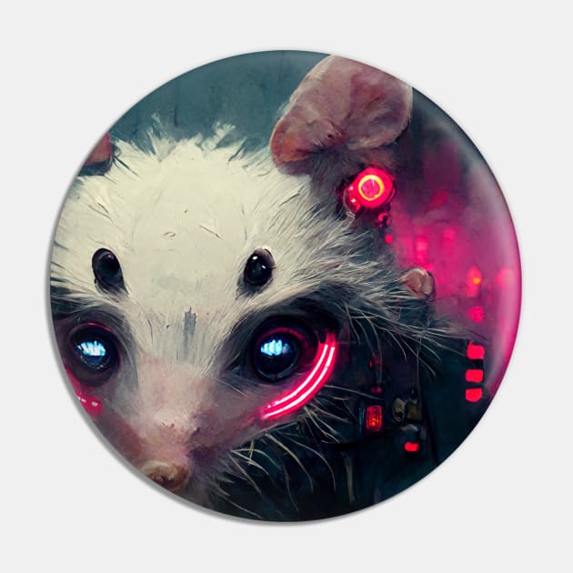 Cyberpunk Opposum Pin by yayor