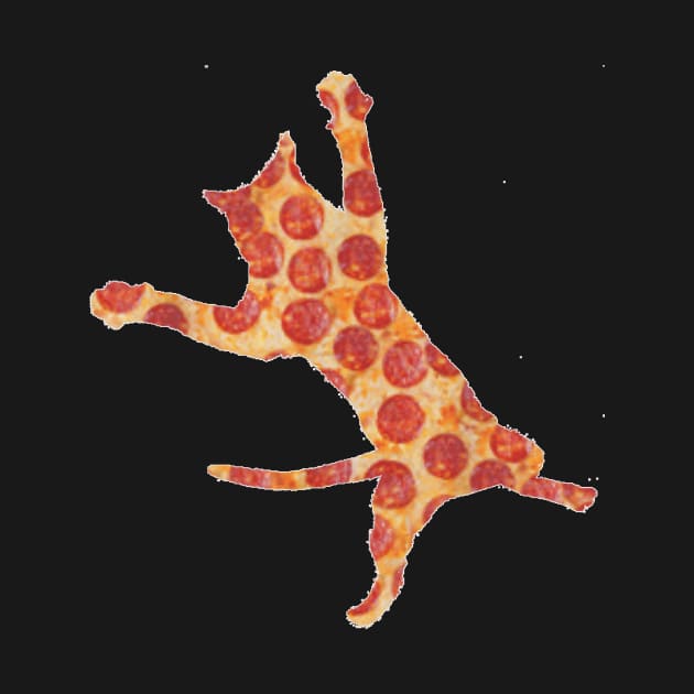 Funny Pepperoni Pizza Jumping Cat by Peter Smith