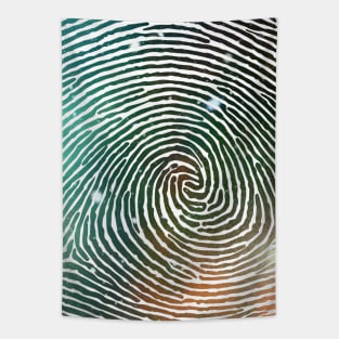 Galaxy Fingerprint Pattern Tapestry