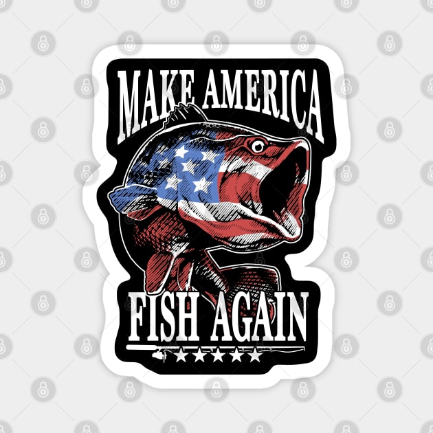 Make America Fish Again Make USA Great Magnet by EndeConcept
