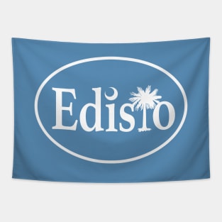 Edisto Island South Carolina Palmetto Coastal Blue Oval Tapestry