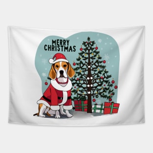 Beagle Dogs Christmas Tree Tapestry