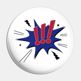 Comic Onomatopoeia Exclamation Point Pin