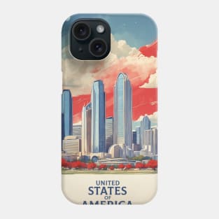 Dallas Texas United States of America Tourism Travel Vintage Phone Case