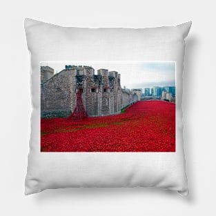 Tower of London Red Poppy Pillow