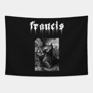 Saint Francis of Assisi Gothic Death Metal Tapestry