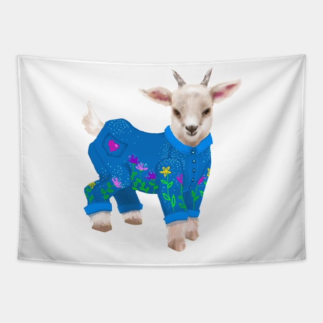 Goat in a Onesie Tapestry by Tinka Collective