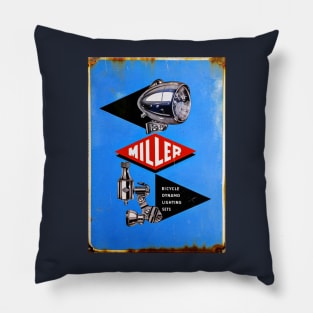 Vintage Miller Blue Bicycle Dynamo Lighting Sets Signage Pillow