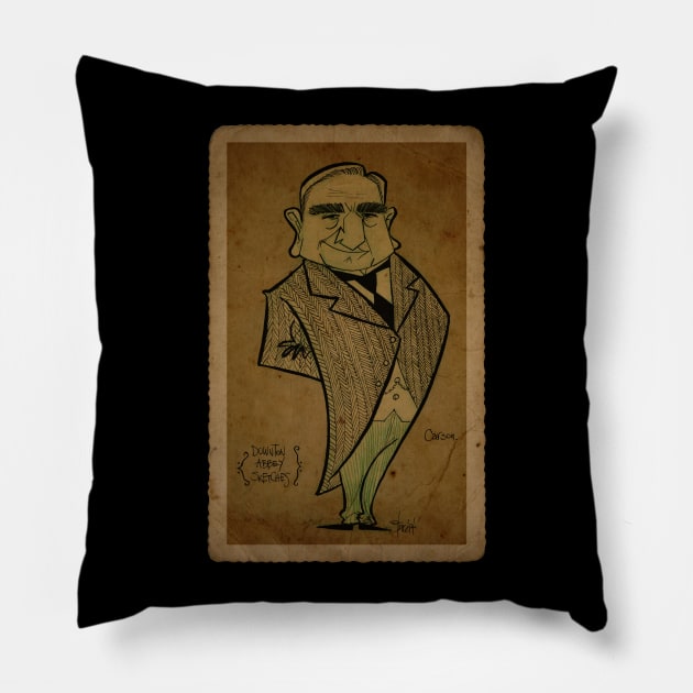 Downton Abbey's Carson, at your service! Pillow by schomiak