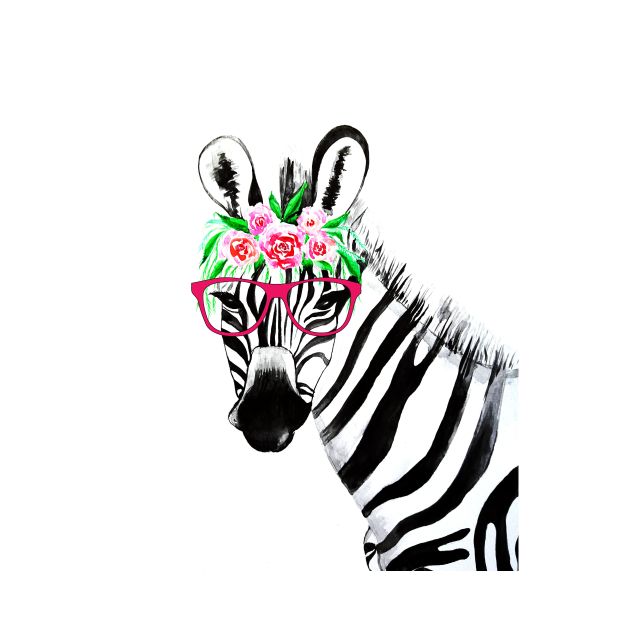 Download Zebra with glasses - Animals - T-Shirt | TeePublic