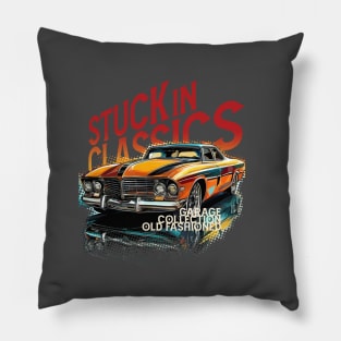 Stuck in classic car Pillow