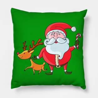 Santa with Rudolph Pillow