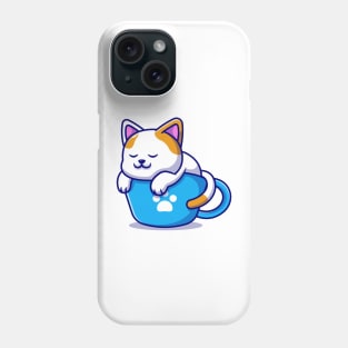 Sleeping Cat and Coffee Kawaii - Cute Phone Case