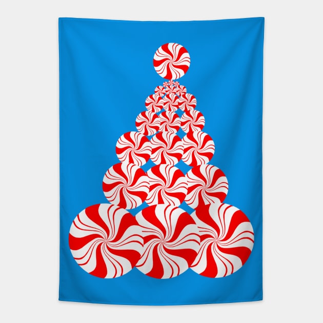 Christmas Candy Peppermint Tree Tapestry by Art by Deborah Camp