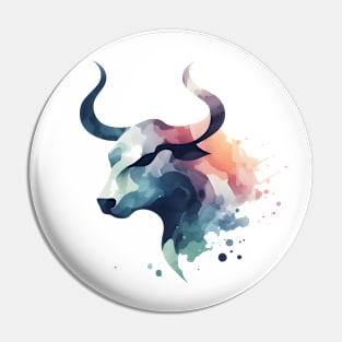 Taurus watercolor Pin